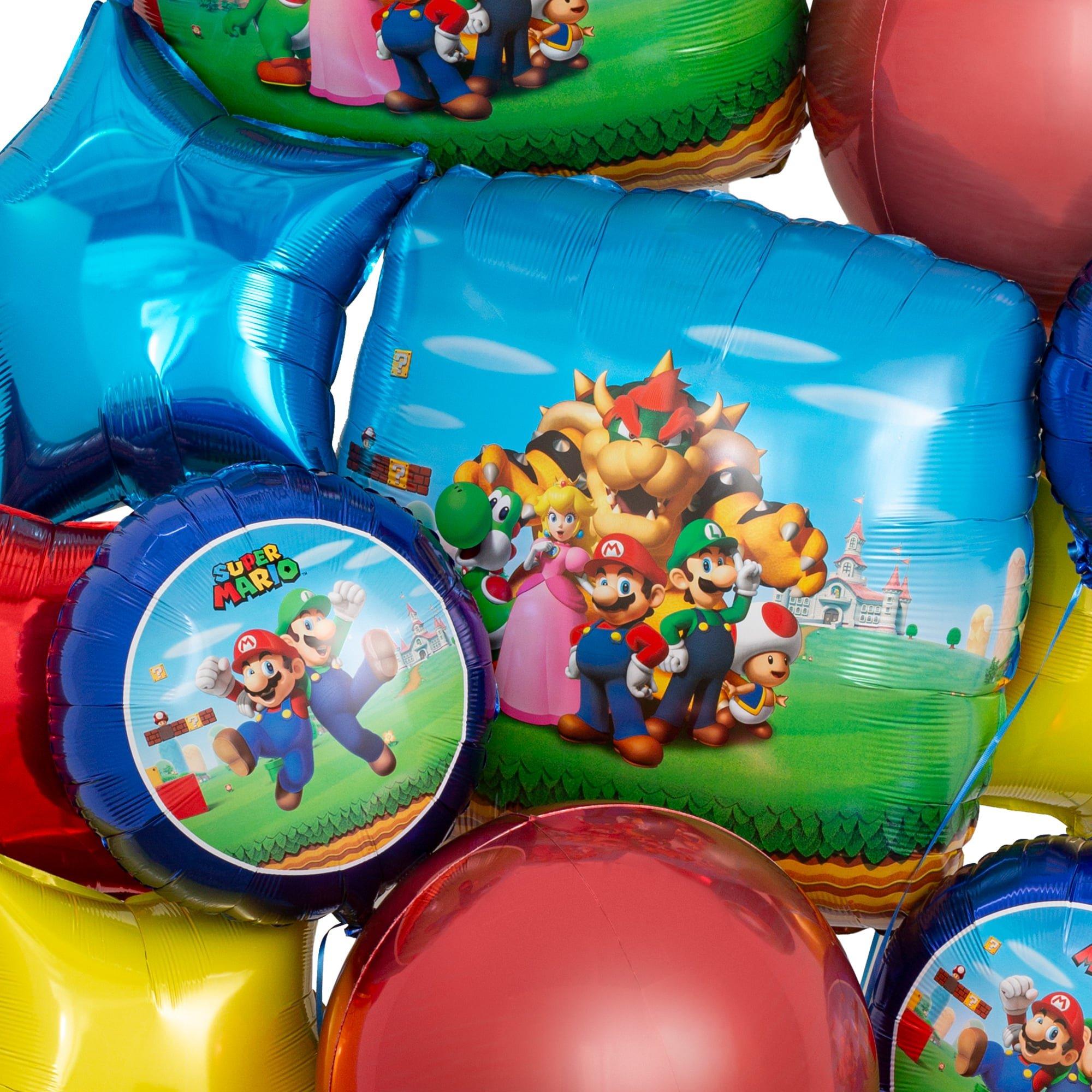 Super Mario Bros Foil Balloon Bouquet, 5pc